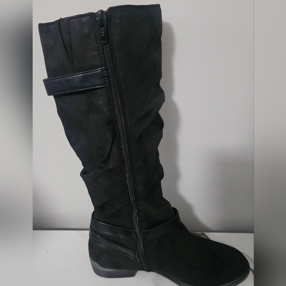 Sonoma Black Ruched Buckle Knee High Boots- Size 9M - Picture 7 of 10